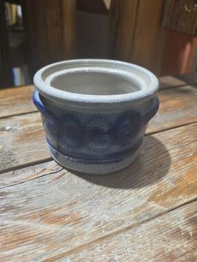 Vintage Blue and Gray Crock